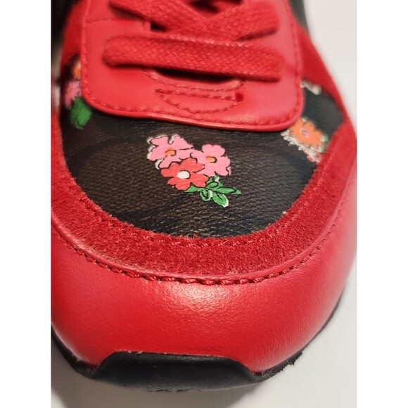 Coach Rebecca II Signature Logo Red and Black Floral Athletic Shoes 7.5 GREAT! - Picture 8 of 16